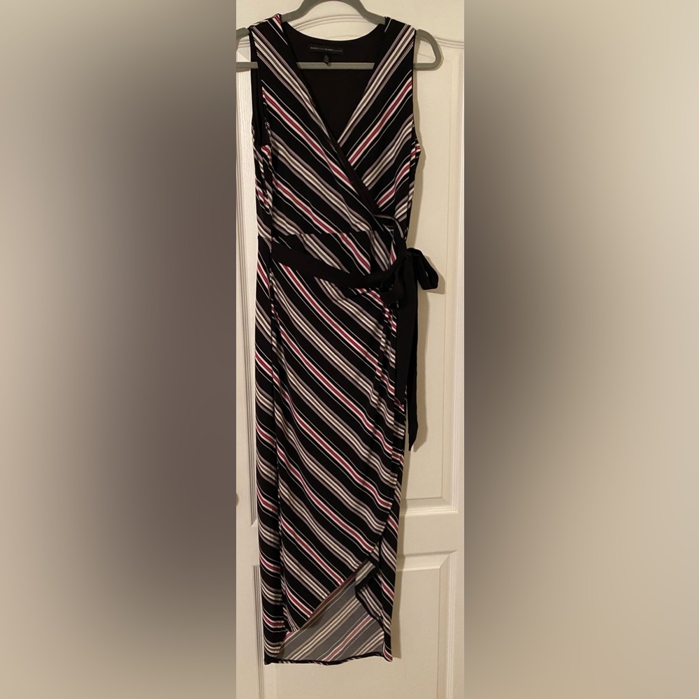 White House Black Market women’s sleeveless maxi wrap dress size S stripe